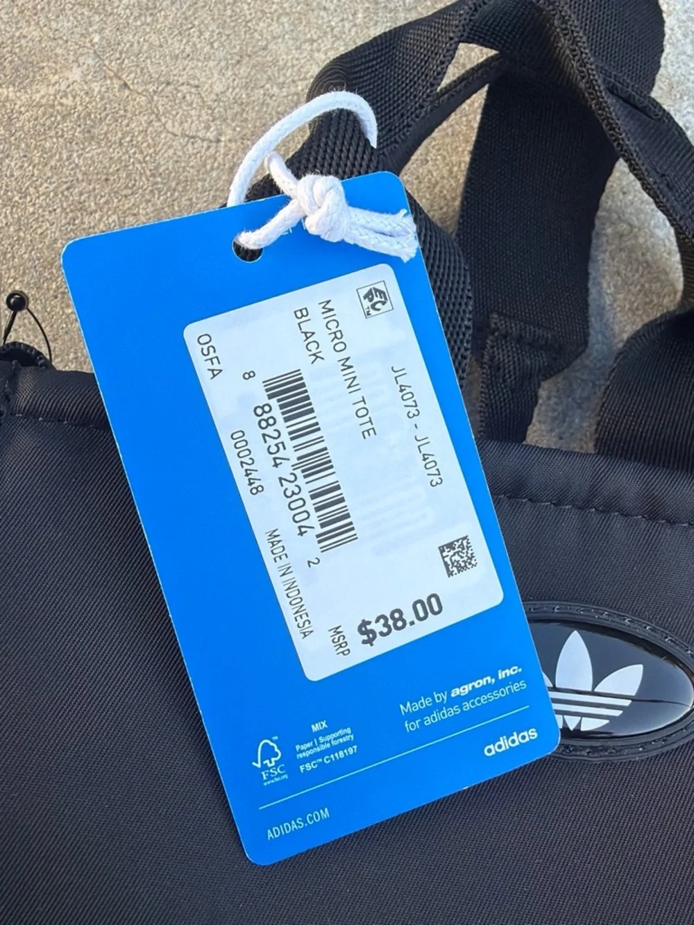 NWT adidas Originals Micro Mini Tote Bag in Black JL4073